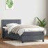 Cama box spring con colchón terciopelo gris oscuro 90x210