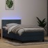 Cama box spring con colchón terciopelo gris oscuro 80x220