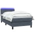 Cama box spring con colchón terciopelo gris oscuro 80x220