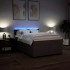 Cama box spring con colchón tela marrón oscuro 140x190