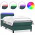Cama box spring con colchón terciopelo verde oscuro 90x210