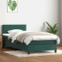 Cama box spring con colchón terciopelo verde oscuro 90x210