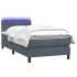 Cama box spring con colchón terciopelo gris oscuro 80x220