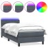 Cama box spring con colchón terciopelo gris oscuro 90x210