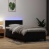 Cama box spring con colchón terciopelo negro 90x220