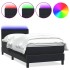Cama box spring con colchón terciopelo negro 90x220