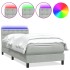 Cama box spring con colchón terciopelo gris claro 90x220