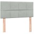 Cama box spring con colchón terciopelo gris claro 90x210