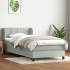 Cama box spring con colchón terciopelo gris claro 80x220