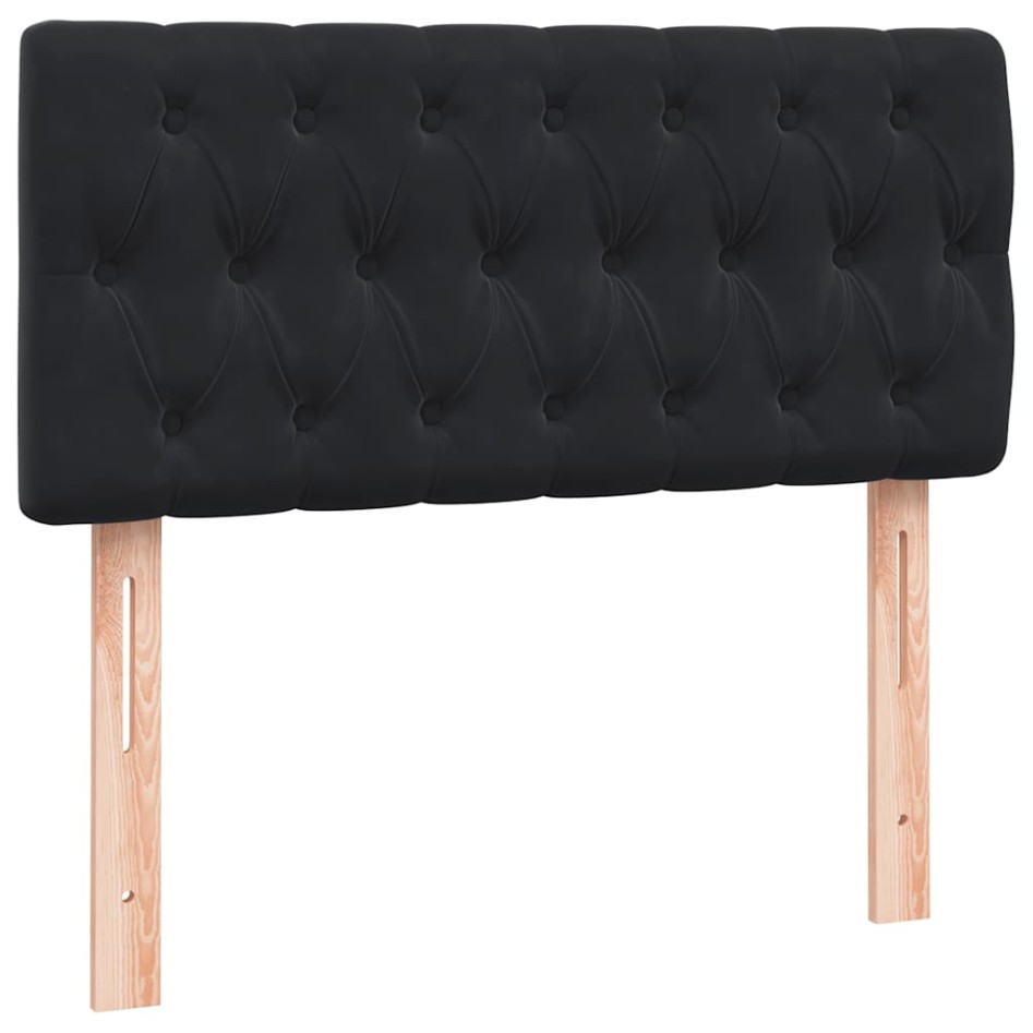 Cama box spring con colchón cuero sintético negro 90x210