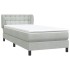 Cama box spring con colchón terciopelo gris claro 90x220