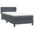 Cama box spring con colchón terciopelo gris oscuro 80x210