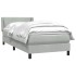 Cama box spring con colchón terciopelo gris claro 90x220