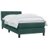 Cama box spring con colchón terciopelo verde oscuro 90x220