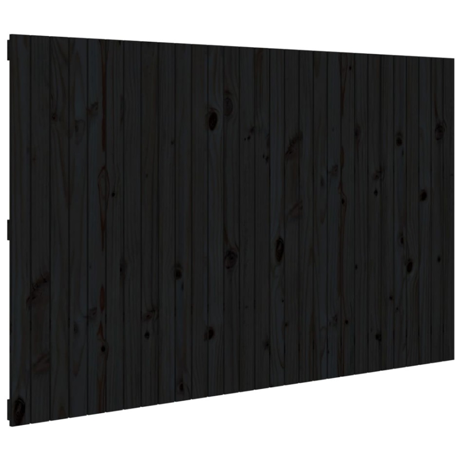 Cabecero de cama pared madera maciza pino negro 185x3x110