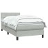 Cama box spring con colchón terciopelo gris claro 90x220