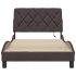 Estructura cama con LED sin colchón marrón oscuro 100x200