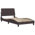 Estructura cama con LED sin colchón marrón oscuro 100x200