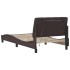 Estructura cama con LED sin colchón marrón oscuro 100x200