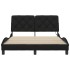 Estructura cama con LED sin colchón tela negro 140x190