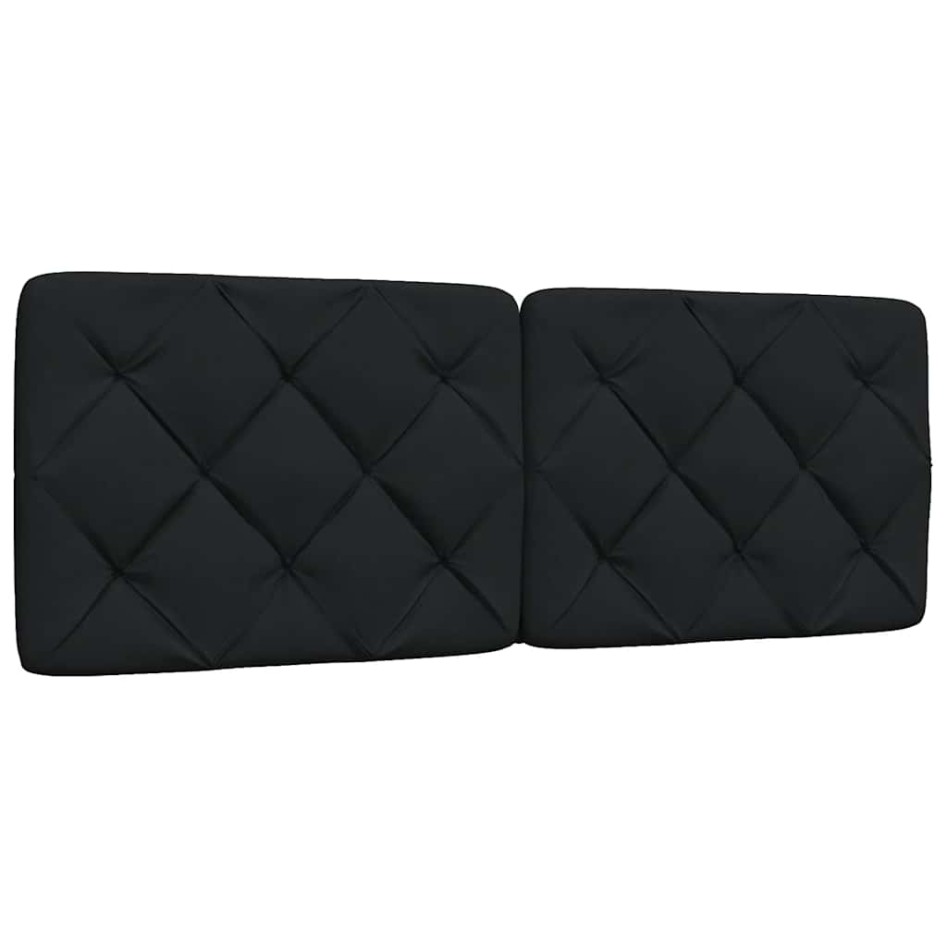 Estructura cama con LED sin colchón tela negro 140x190