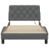 Estructura cama con LED sin colchón tela gris oscuro 90x200