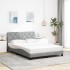 Estructura cama con LED sin colchón tela gris claro 140x190