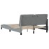 Estructura cama con LED sin colchón tela gris claro 140x190