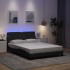 Estructura cama con LED sin colchón tela gris oscuro 120x200