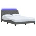 Estructura cama con LED sin colchón tela gris oscuro 120x200