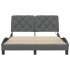 Estructura cama con LED sin colchón tela gris oscuro 120x200