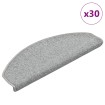Alfombrilla escalera 30 uds gris claro 65x24x4 cm