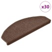 Alfombrilla escalera 30 uds marrón 65x24x4 cm