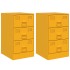 Mesitas de noche 2 uds acero amarillo mostaza 34,5x39x62
