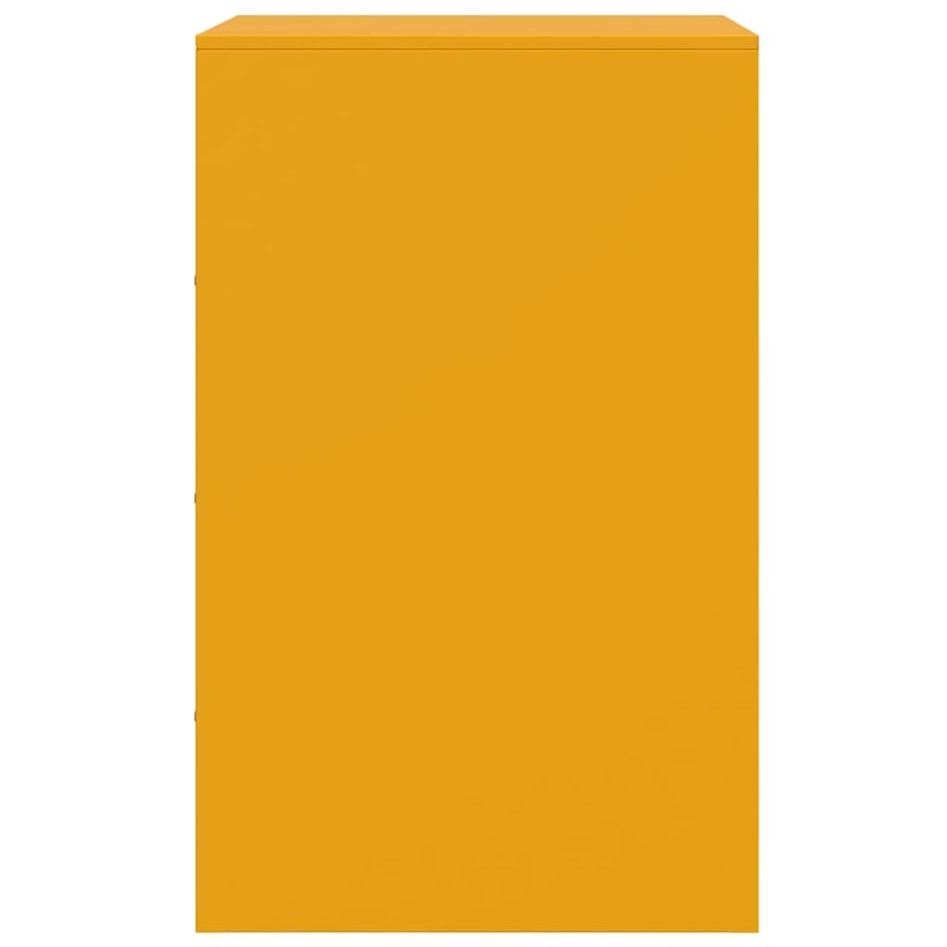 Mesitas de noche 2 uds acero amarillo mostaza 34,5x39x62