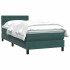 Cama box spring con colchón terciopelo verde oscuro 90x220