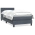 Cama box spring con colchón terciopelo gris oscuro 80x220