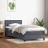 Cama box spring con colchón terciopelo gris oscuro 90x210