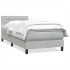 Cama box spring con colchón terciopelo gris claro 90x220