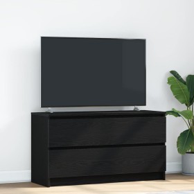 Mueble para TV madera contrachapada negro 100x35x54