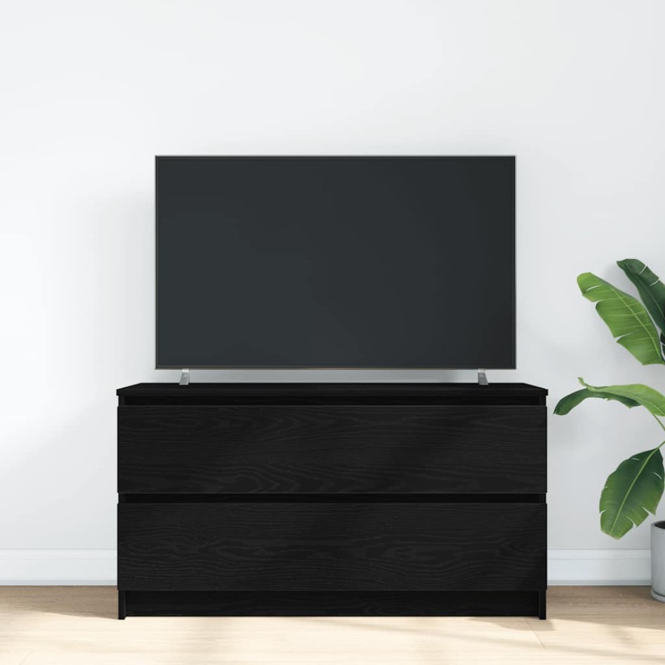 Mueble para TV madera contrachapada negro 100x35x54