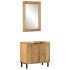 Conjunto de muebles de baño 2 uds marrón madera maciza de