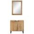 Conjunto de muebles de baño 2 uds marrón madera maciza de