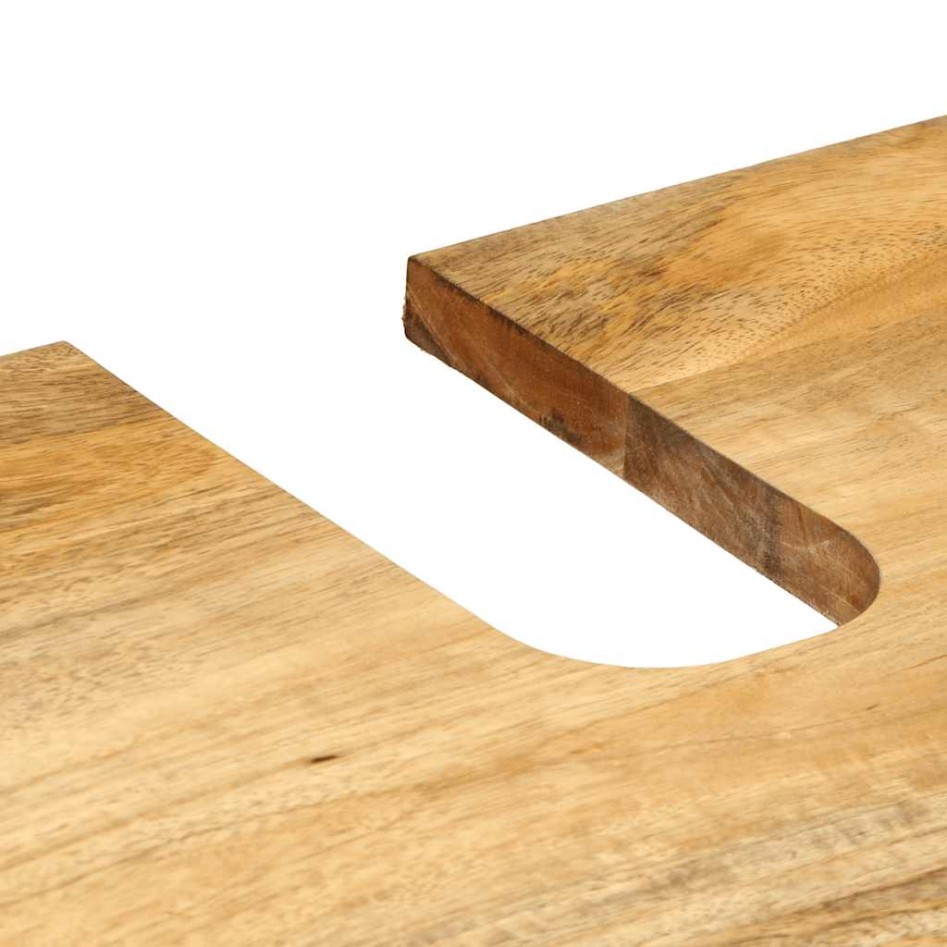 Conjunto de muebles de baño 2 uds marrón madera maciza de