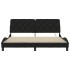 Estructura de cama con LED sin colchón tela negro 180x200