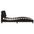 Estructura de cama con LED sin colchón tela negro 180x200