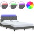 Estructura de cama con LED sin colchón gris oscuro 140x200