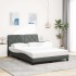 Estructura de cama con LED sin colchón gris oscuro 140x200