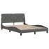 Estructura de cama con LED sin colchón gris oscuro 140x200