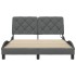 Estructura de cama con LED sin colchón gris oscuro 140x200